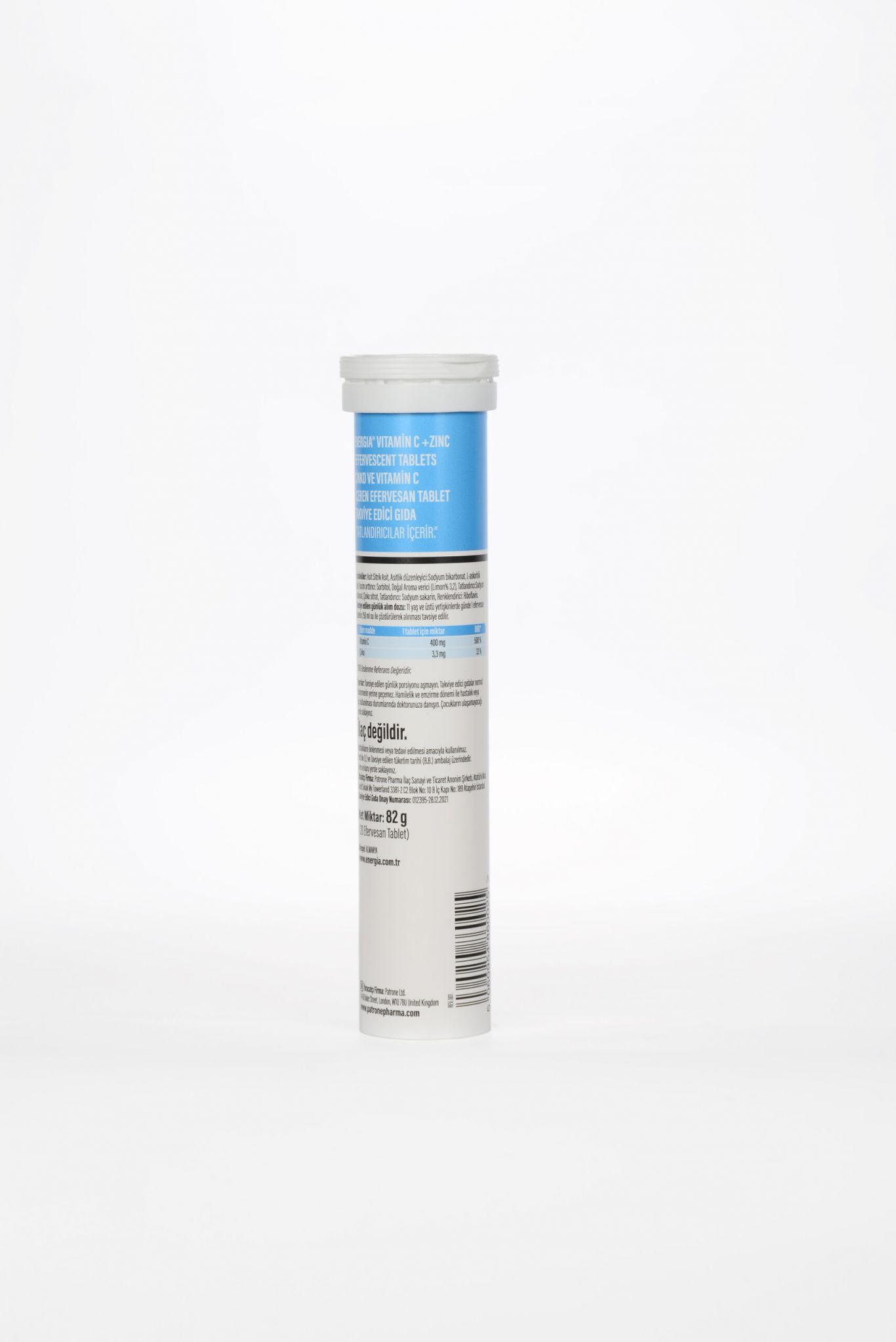 Energia® Zinc & Vitamin C (1000 Mg) Effervescent Tablet Food Supplement